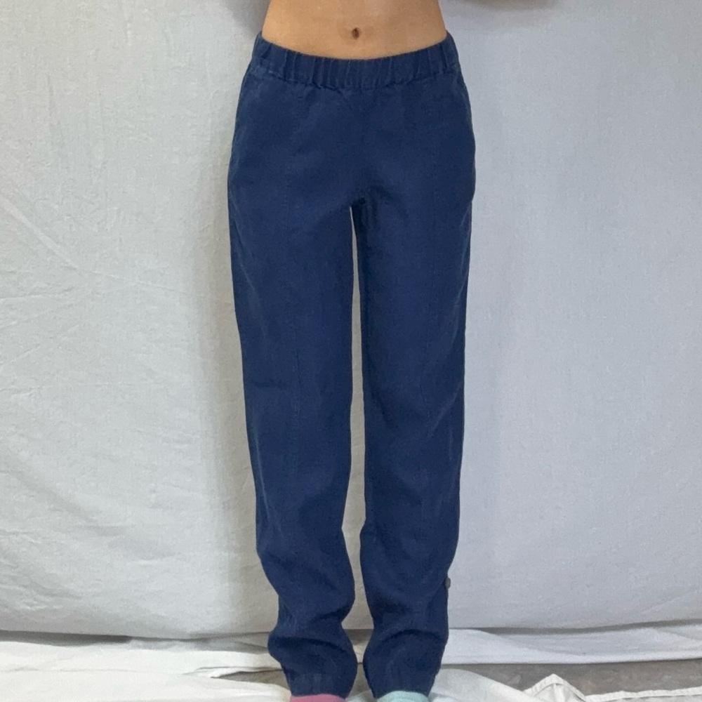Men's Navy Elastic-Waist Casual Pants